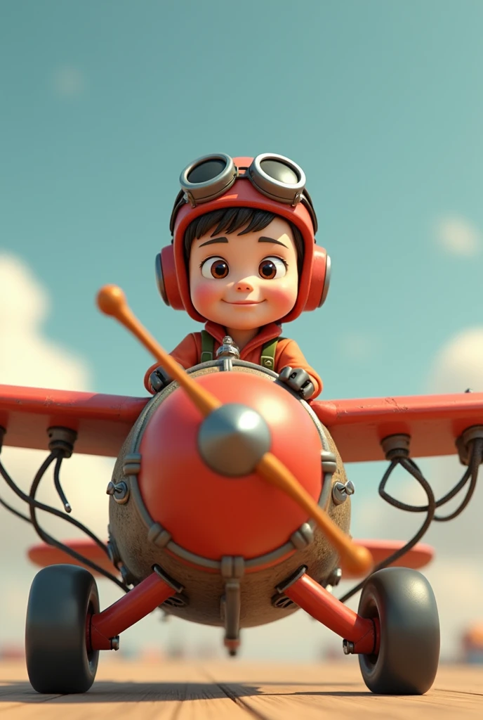 A cartoon boy wearing a pilot helmet and goggles is sitting in a plane that can launch rubber bands., Official Artwork, Official illustrations, Official Art, CG Art, cartoon, Key Art, commercial photo of toys, Airbrush Rendering, Promotional Rendering, Propaganda Art, Mobile game art, Propaganda Art, Dusty Unreal Engine, 3D Animation Movies, Animation movie stills, Official screenshots, ch