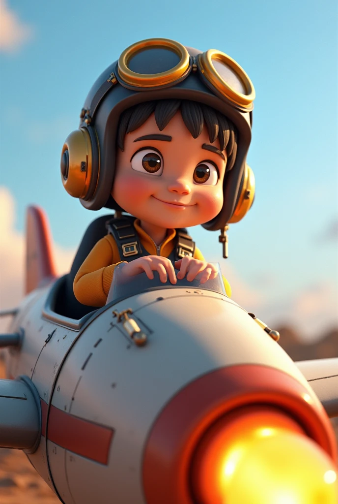 A cartoon boy wearing a pilot helmet and goggles is sitting in a plane that can launch rubber bands., 45 degree viewing angle,The whole plane,Official Artwork, Official illustrations, Official Art, CG Art, cartoon, Key Art, commercial photo of toys, Airbrush Rendering, Promotional Rendering, Propaganda Art, Mobile game art, Propaganda Art, Dusty Unreal Engine, 3D Animation Movies, Animation movie stills, Official screenshots, ch