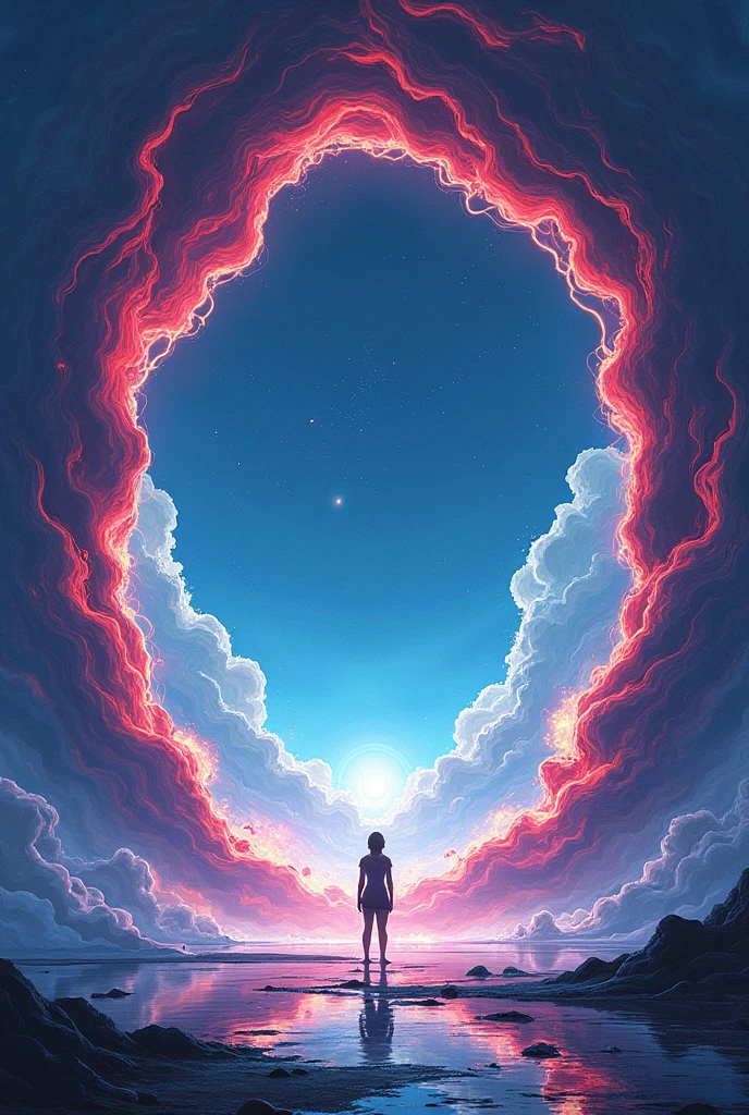 A giant anime-style portal absorbing everything