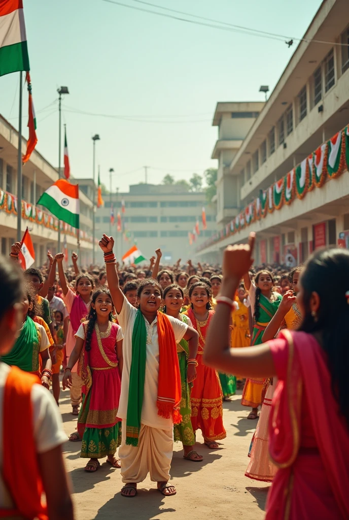India independent day 78,school children celebrate, with parents