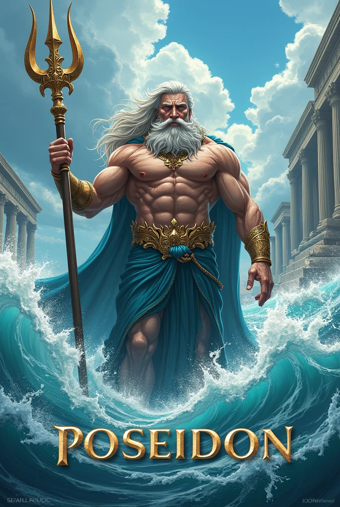 (photoanime:1.2), Poseidon logo and verse int the new word