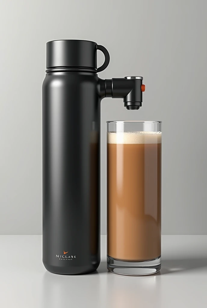 a beverage thermos for two different drinks in a single thermos
