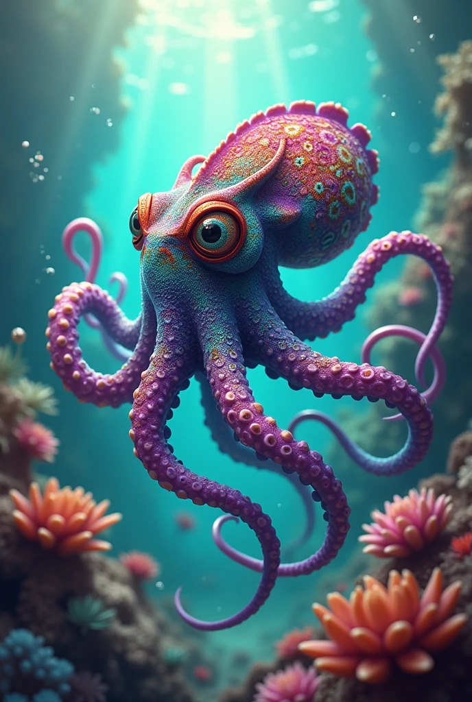 Combine an exotic octopus with a chameleon