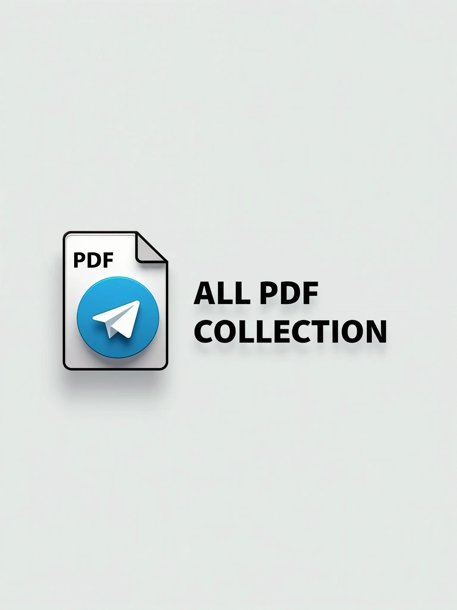 a logo of text 'all pdf collection ' and style with graphic pdf icon and telegram icon