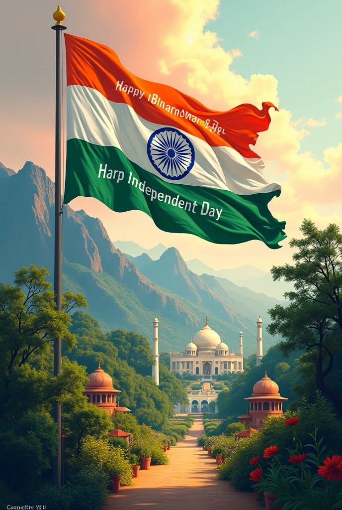 India independent day 78, unique image, in image write happy independent day