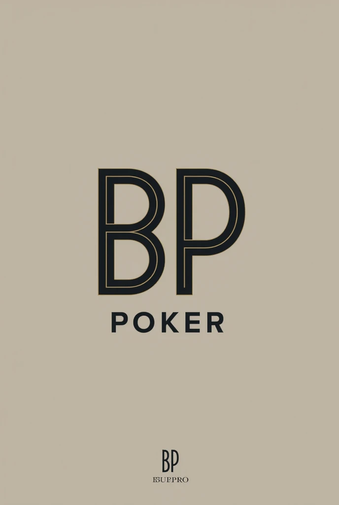 Create a modern and minimalist logo for a poker company that incorporates the letters 'BP'. The logo should be easily recognizable and convey a sense of sophistication and luxury. The design should be simple and not overly complex, featuring clean lines and minimal ornamentation. The logo should be suitable for use on cards, merchandise, and online platforms. Provide a high-resolution image of the logo design, including the letters BP.