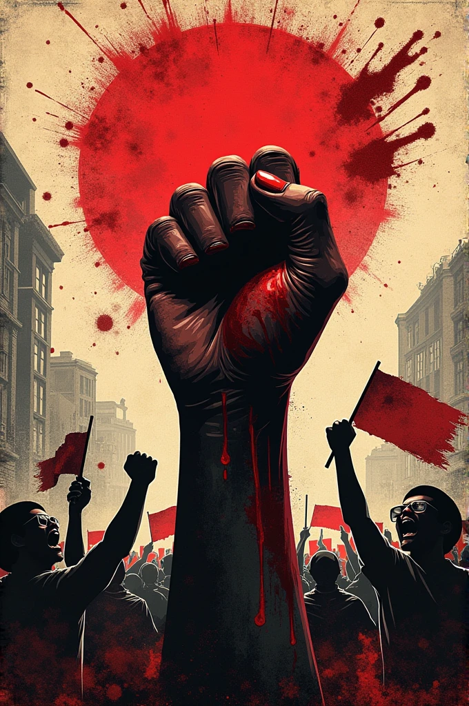 Write we want justice with human blood 