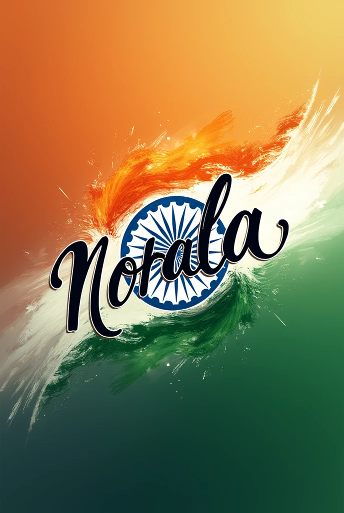Indian independent day norala name logo in Indian flag 