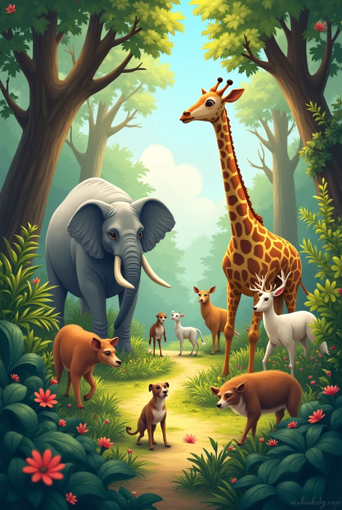 we have wild animals around us
Animals , earth , easy , illustration, humans , jungle , ey , giraffe , elephants, deer , dogs , birds , dogs , cats , beautiful, concept art