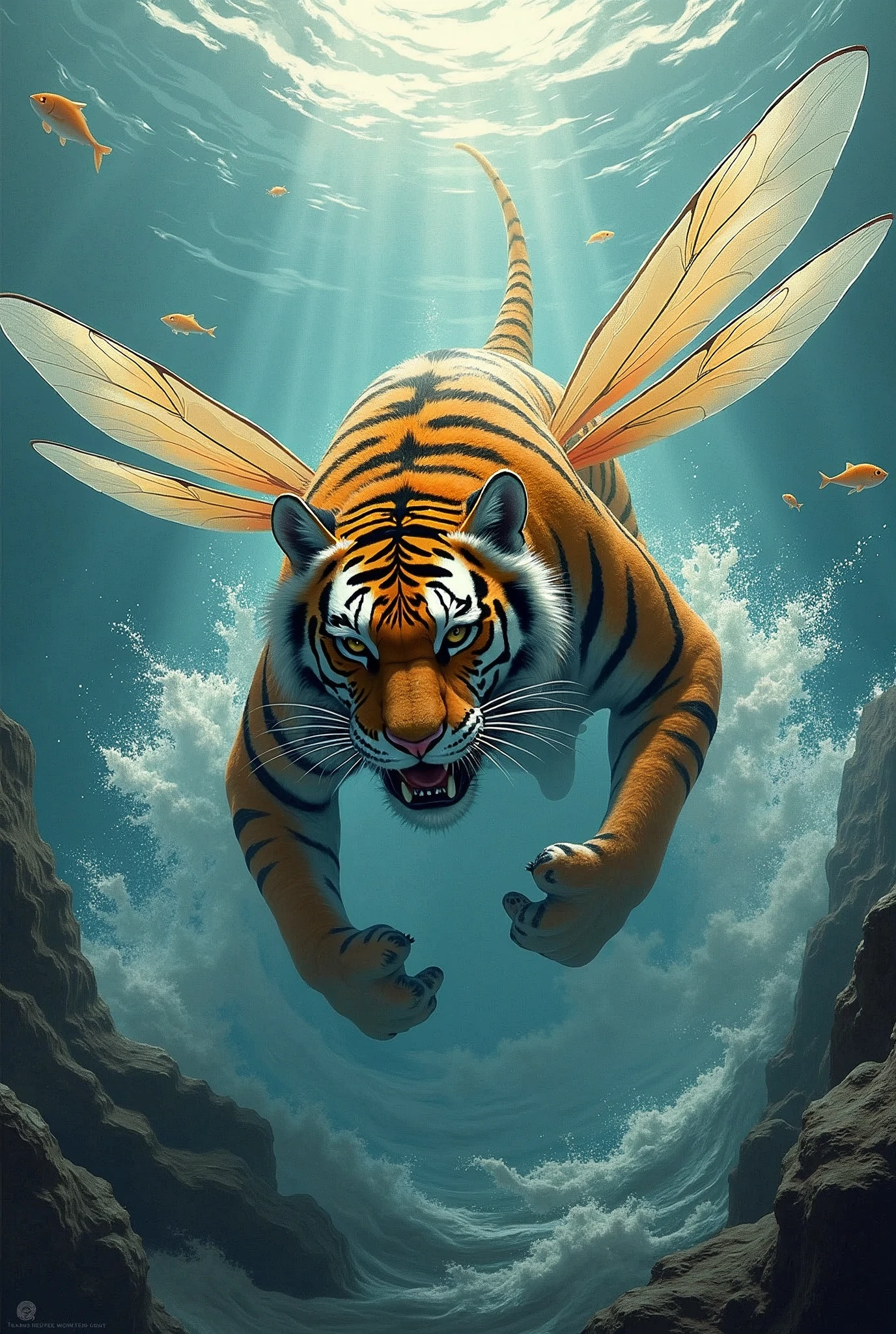 Draw a tiger, shark, dragonfly.

