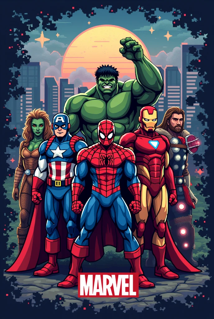 Wallpaper 8bit Marvel
