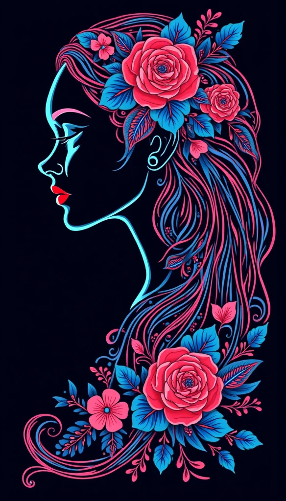 in the style of 0mib,T-shirt design,Side portrait of a bikini girl,Colorful,Prismatic fragments,Doodle lines,Reflect fractal circles,ink spatter,Melted brushstrokes,particles vortex,dramatic lighting,high high quality, Beautiful,tmasterpiece
