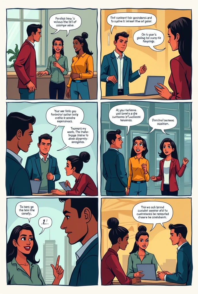 create a comic strip with a six frames about the importance of customer value
Customer value - it is the customers' opinion on how much a product or service is worth compared to other alternatives.
Customer value - it is the customers' opinion on how much a product or service is worth compared to other alternatives.