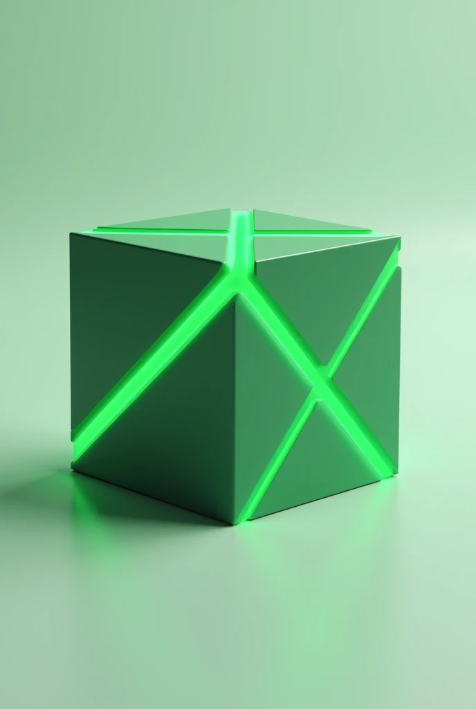 3D cube with green vectors