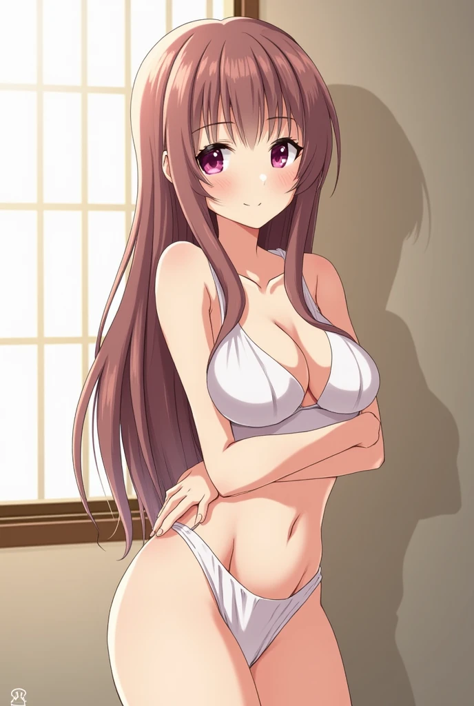 Anime girl standing,smilling, big boob,perfectbody,cute,hot