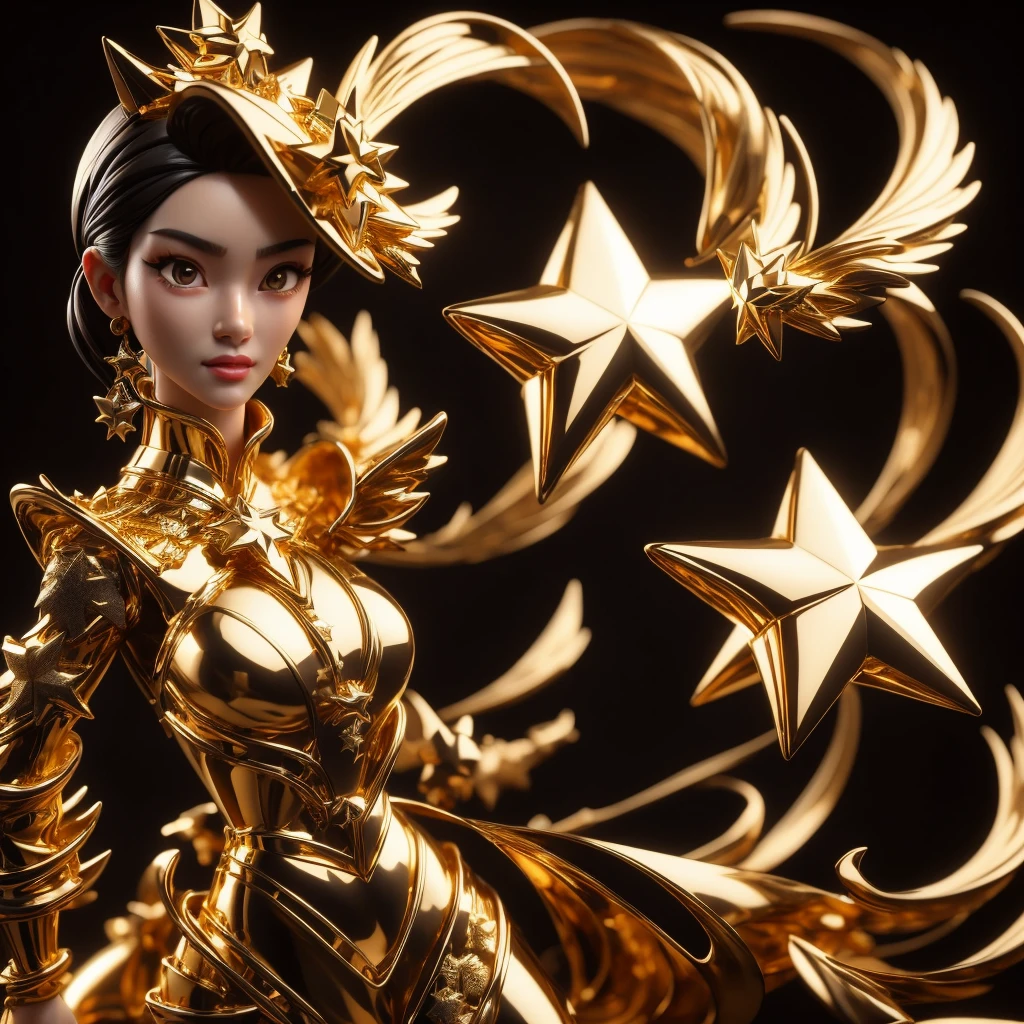 3d Render Style, 3dRenderAF, A star,
,、gold、3d、Three-dimensional