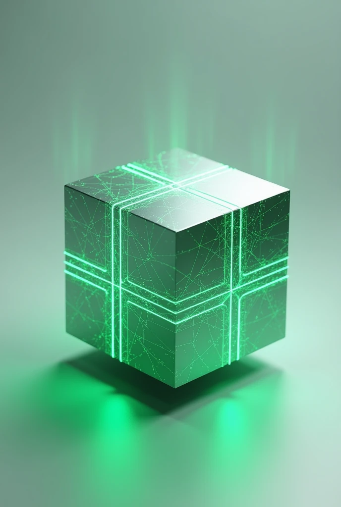 3D cube with green vectors