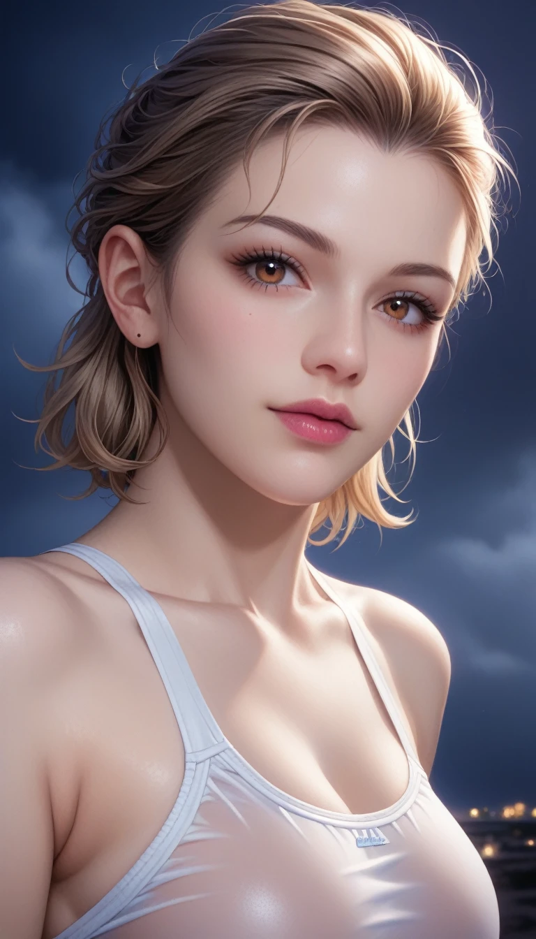 score_9, score_8_superior, score_7_superior, High resolution 3D anime style,A masterpiece in 32K resolution,Highest quality,it is really amazing,Very detailed,Ultra-high resolution,Ultra-realistic,Realistic,Increased depth of field,Cinematic lighting,
(Sexy mature Japan woman:1.1),
black straight medium hair,Ultra-detailed and beautiful face,Calm and gentle look,Beautiful brown eyes,Translucent white skin,Realistic skin texture,Great proportions,
Elegant high leg swimsuit,
Simple design,Chic color scheme,Detailed fabric texture,
(Dark overcast sky on a dull night:1.1),(Dark clouds filling the sky:1),(Thundercloud:1),Coastline at night,Stormy seas,(delay々A desolate sandy beach that continues:1),
Cinematic Angle,