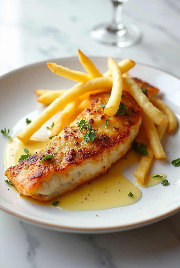 images of gourmet plating ideas for Gratin Trout, Elegant, beautiful French fries