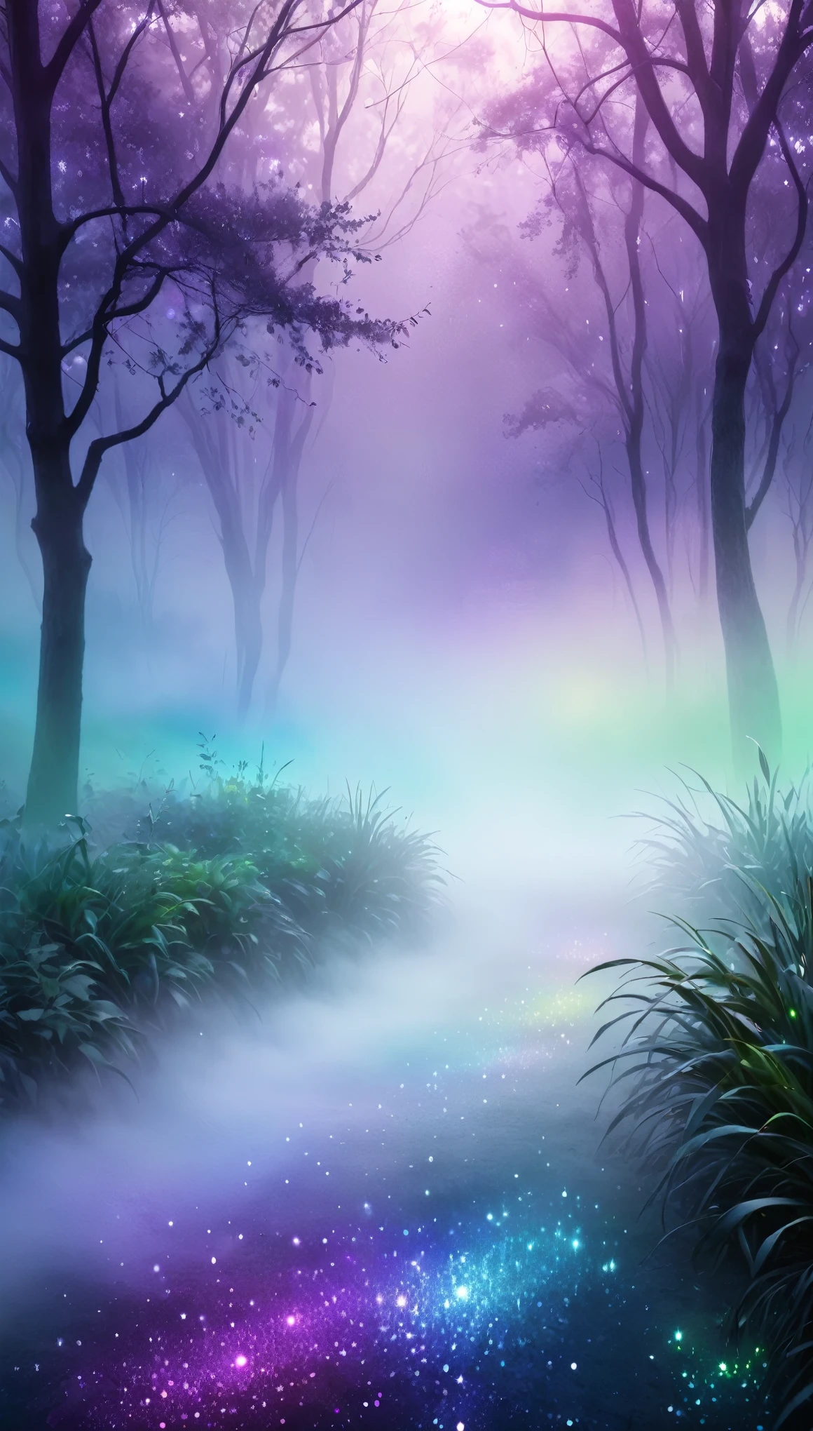 mysterious fog, iridescent, shading effects, gradation magic effects, foggy filter effects, glitter effects, graphic CG digital art