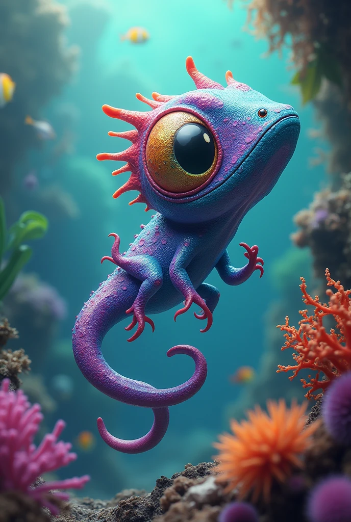 Combine a colorful chameleon with an exotic octopus
