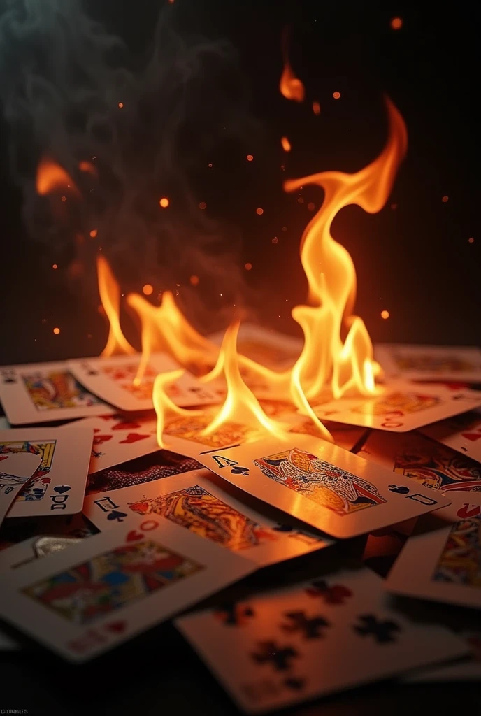 Burning deck of cards