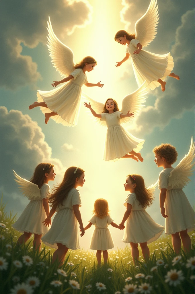 The angels bless the children.