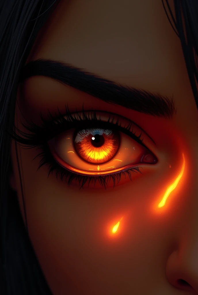 Create an image of a provocative eye with its eyebrow and flames
For a song cover  