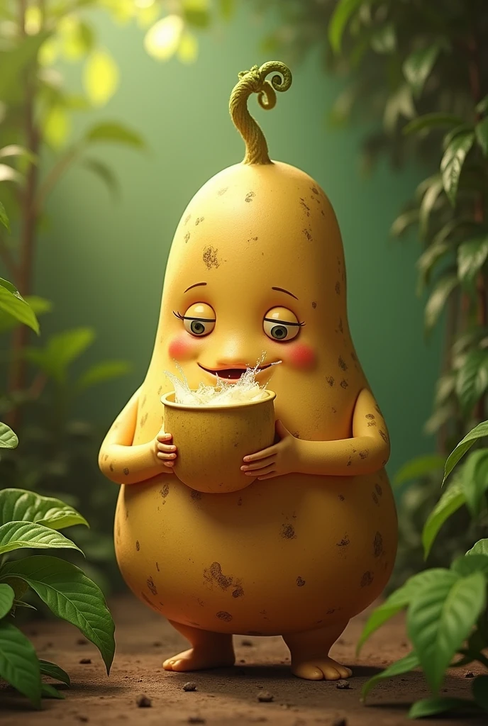 Potato drinking tereré 