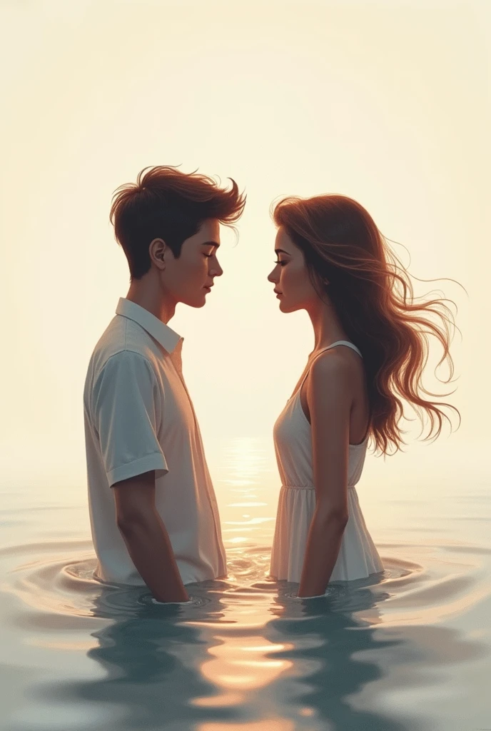 1. Silhouette Fusion: An illustration of two silhouettes facing away from each other and intertwining in the center, gradually merging into a single figure. This fusion could be highlighted in a soft gradient or in lines that blend harmoniously, symbolizing how they complement each other and become one