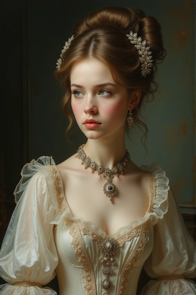 A 19th-century woman whose beauty is compared to that of an angel, a most beautiful woman