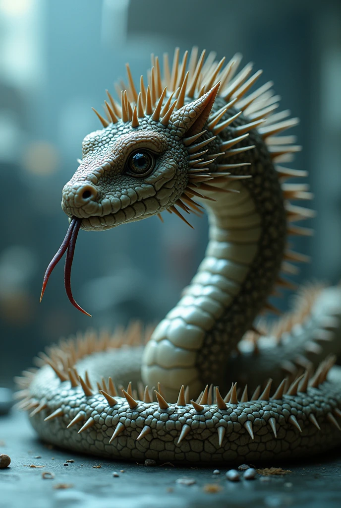 Create an animal that is a combination of a hedgehog and a snake by combining their DNA in a laboratory. 