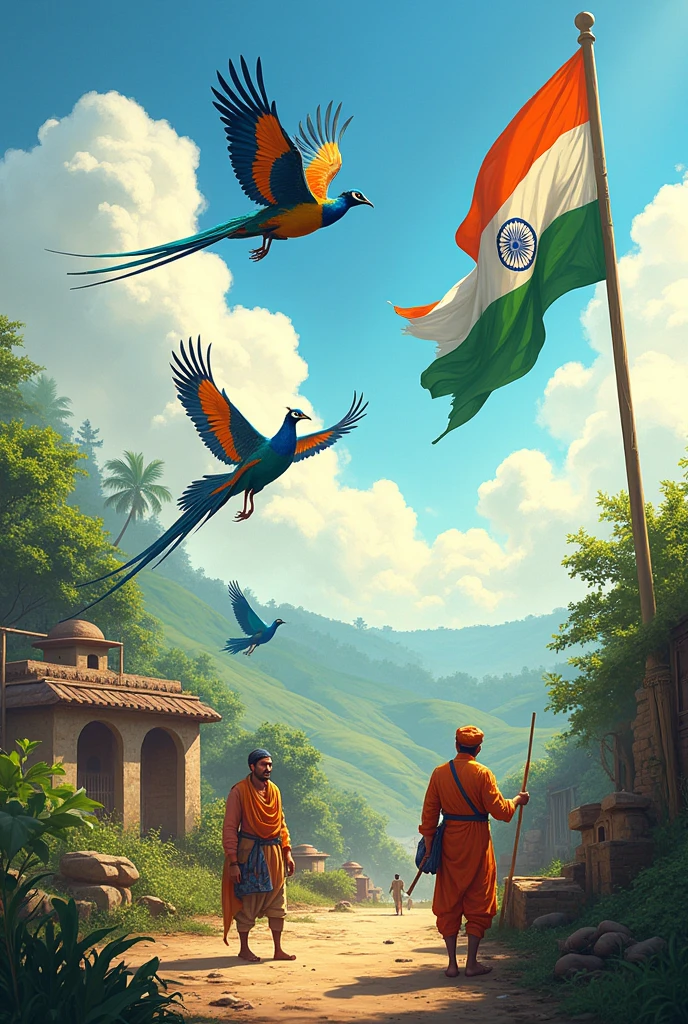 Independence day india animals birds labers