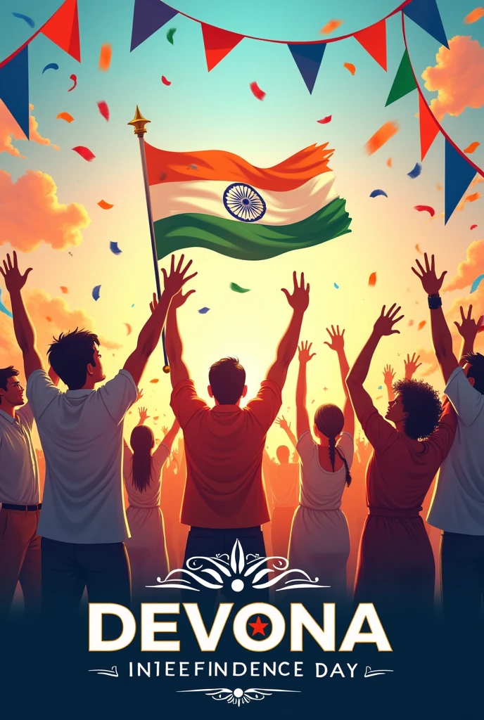 I need an happy independence day poster on naming (DEVONA INTERNATIONAL)