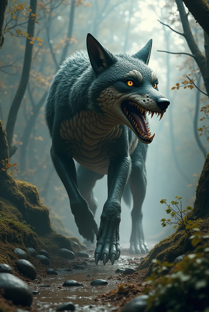 Make me an animal that combines their DNA, wolf and snake