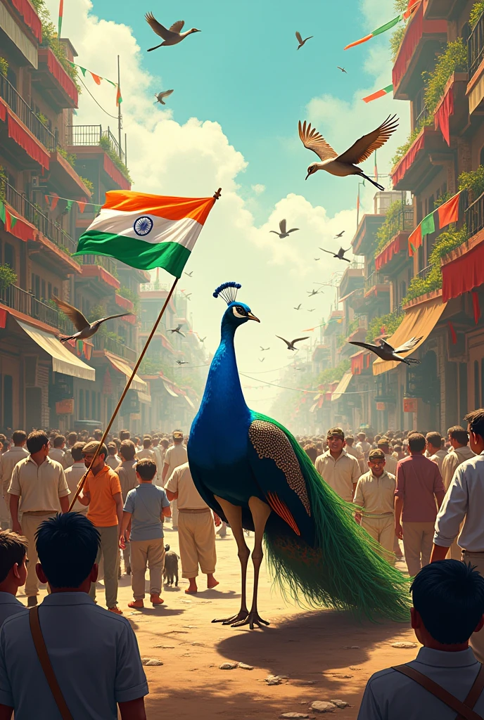 Independence day india animals birds labers