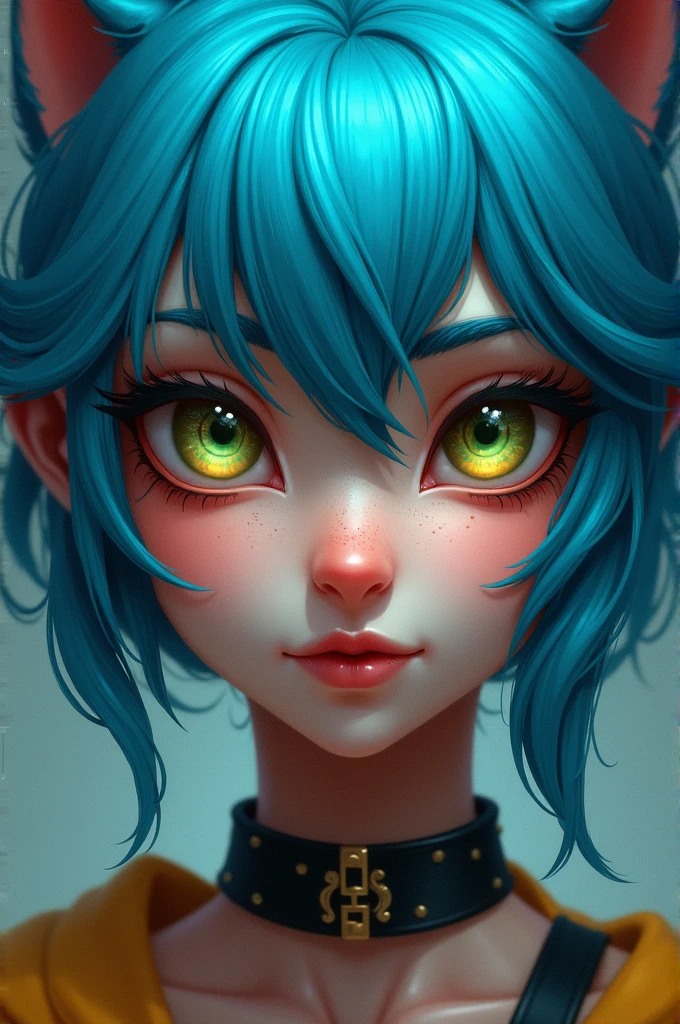 Chico
Blue hair
Green-yellow eyes 
