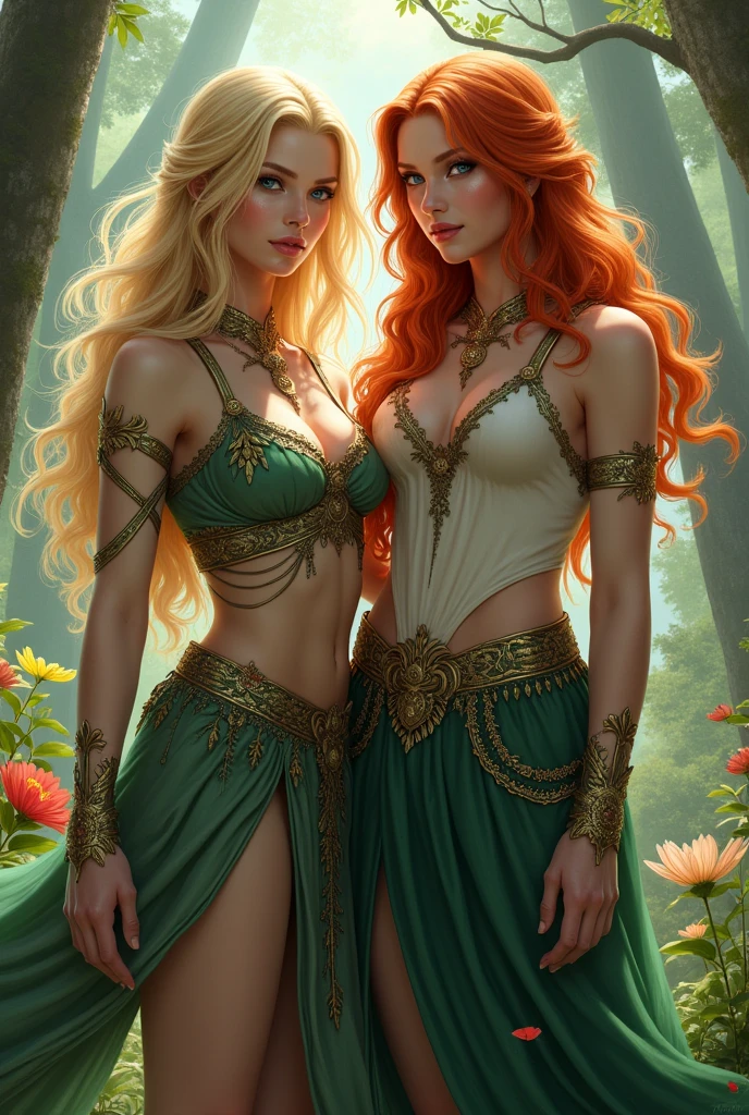 Freya is blonde, Kore is red 