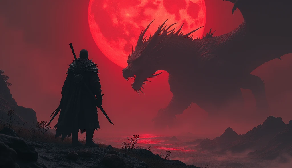 Disaster is approaching,Blood Moon Remnant Yang,Science,That's horrible,movie-like texture,Color: Black, Giant Dragon, knife