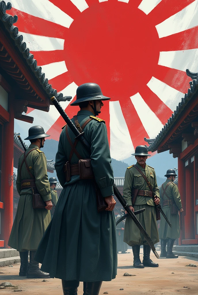Japanese military personnel Rising Sun Flag Special Attack Unit Zero Fighter Sengoku Warlords Japanese sword Amaterasu Oomikami shrine