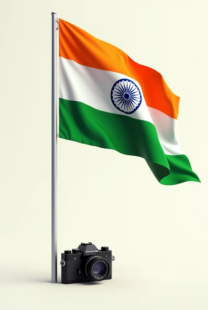 Indian flag with camera and venkatvinayaka phography name