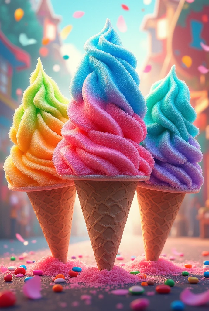 poster with different colors of snow cone