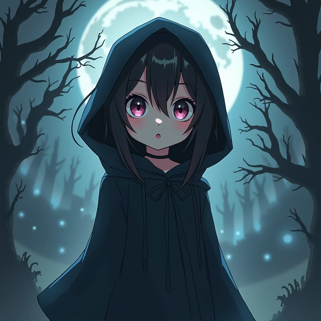 Anime Style、cute、15 years old、grim Reaper