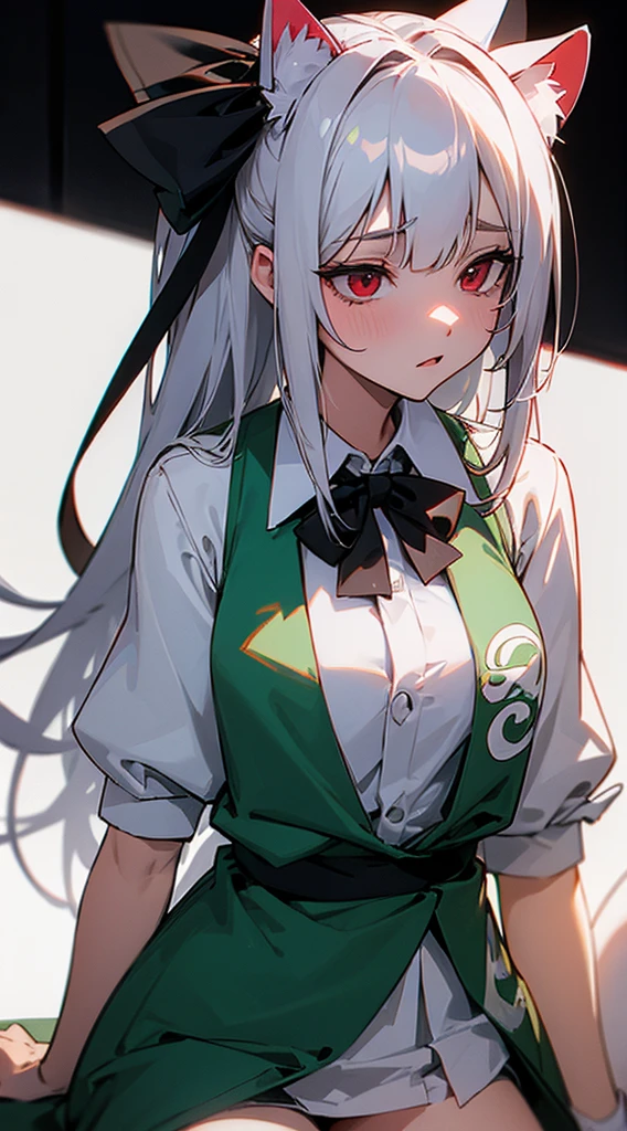 Highest quality I have long hair Gray Hair Konpaku Youmu Red eyes I don't have anything Cat ear naked ejaculation Masturbation SEX Odd Eye One person