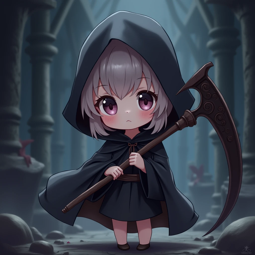 Anime Style、cute、、grim Reaper、I have a sickle
