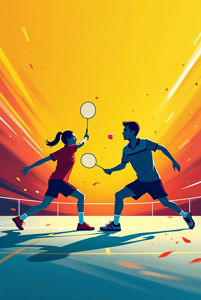 For badminton tournament。Design。Poster。