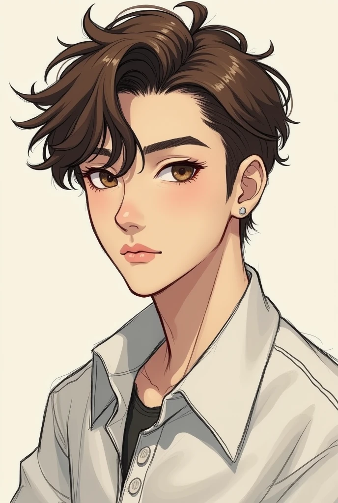 Make me a simple image like a sketch, of Bangchan from Stray Kids animated, but make it a tío boceti