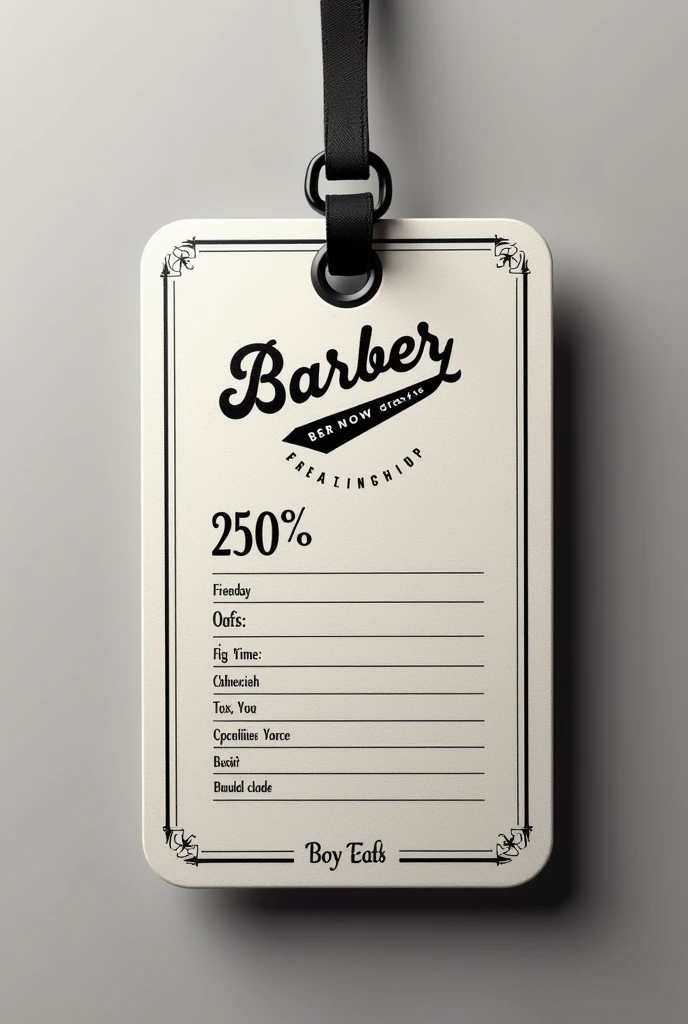 Barber pricetag with logo