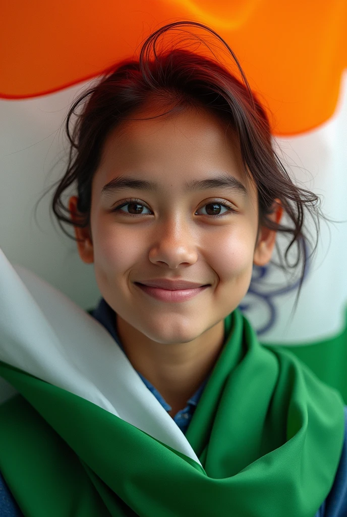 Upload my photo and merge it with Indian national flag to represent my independence day wishes to the nation