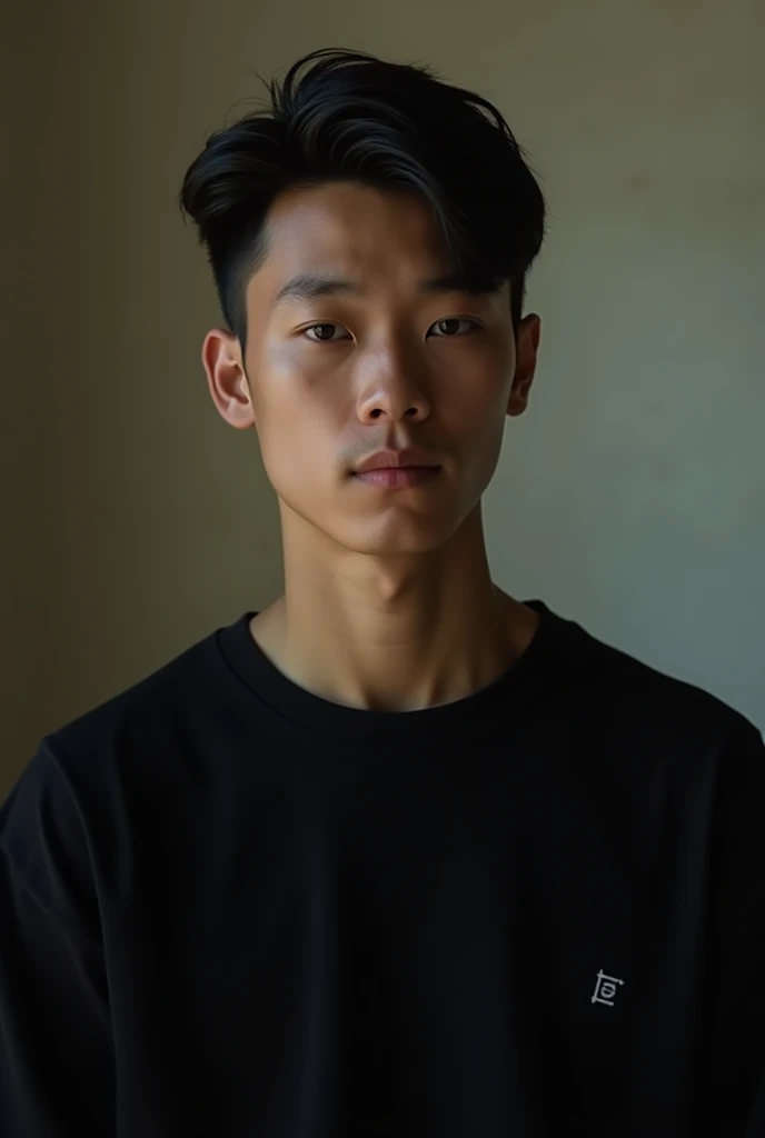 A photo of a character wearing a black shirt